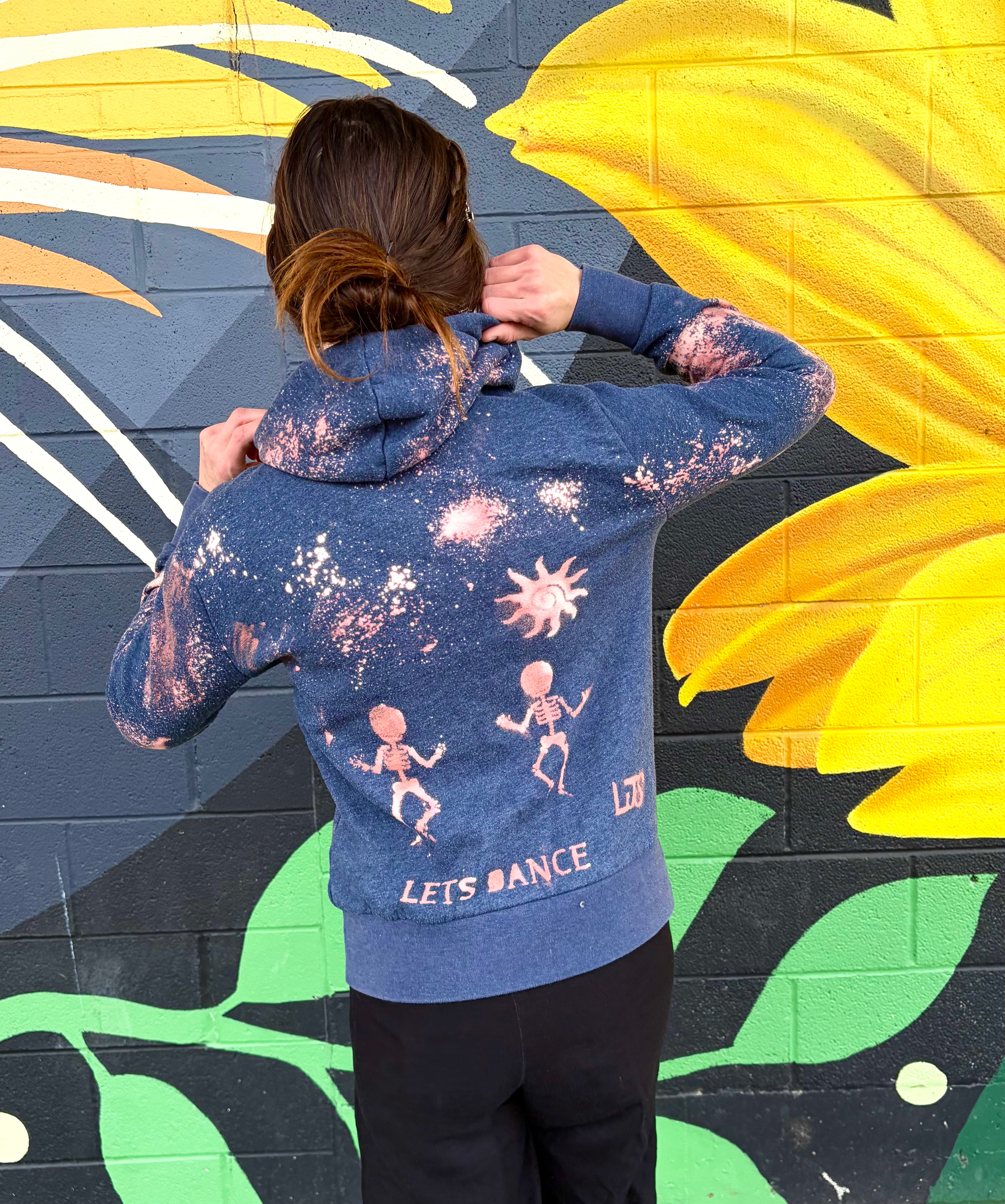 Lets Dance Bleach Art Jacket - LJS Classic : Blue/Grey -  Woman's Small