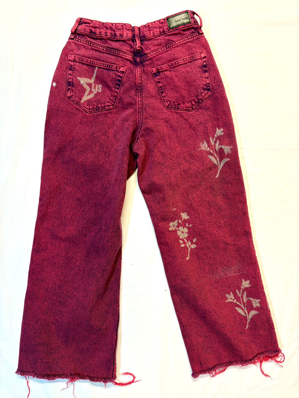 Hand-painted Floral Jeans -