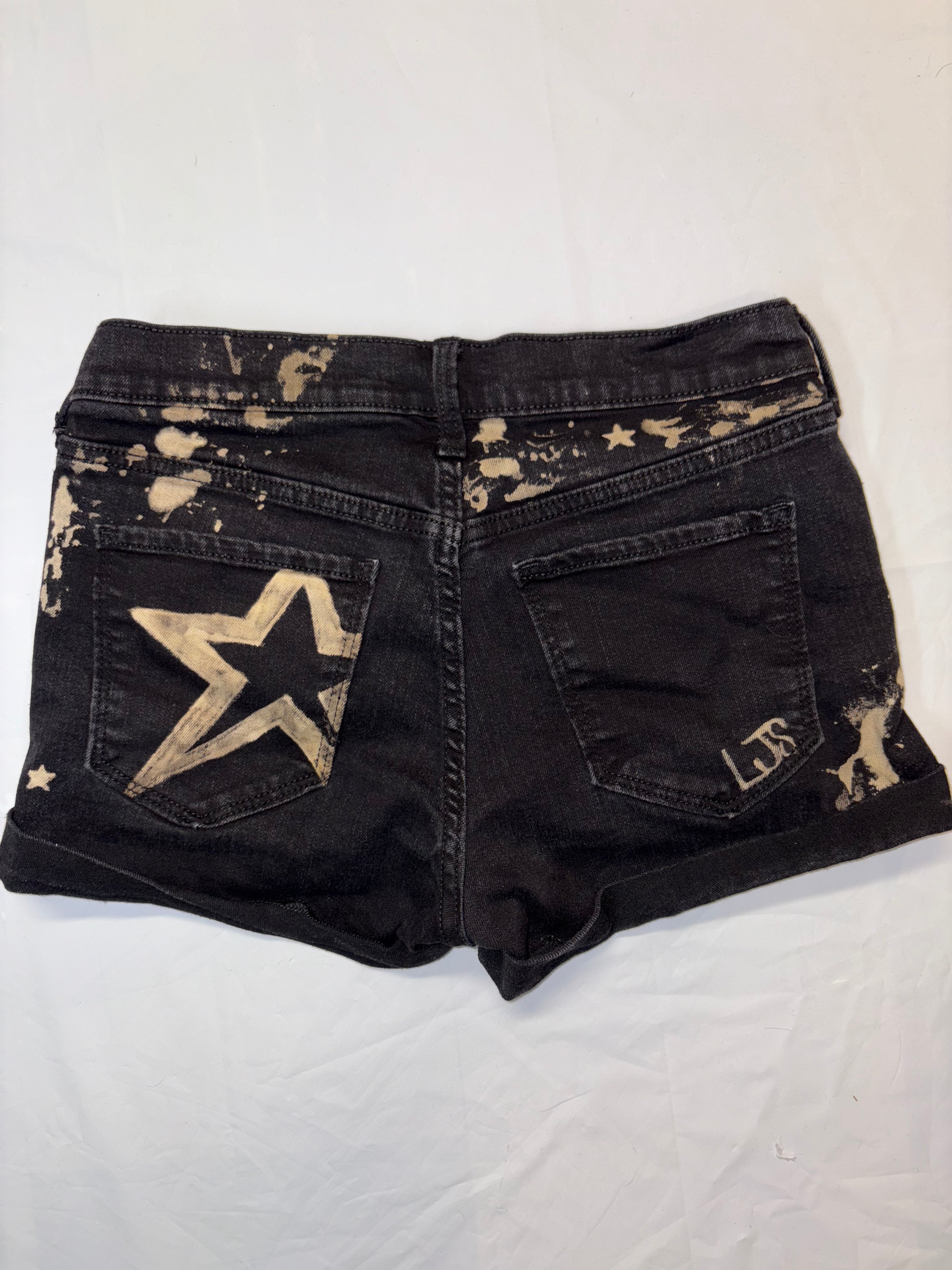 Black Denim Star Shorts - Summer Ready