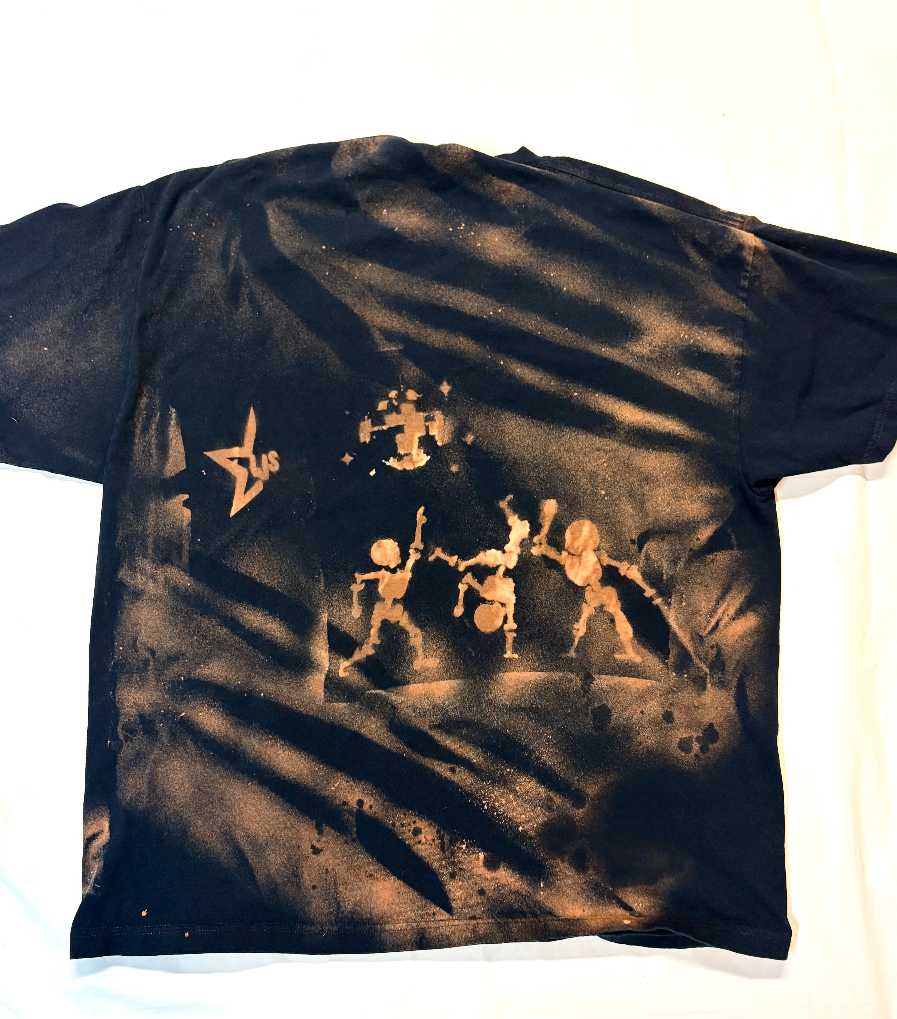 Moon Splash-Dyed Skeleton Disco T-Shirt