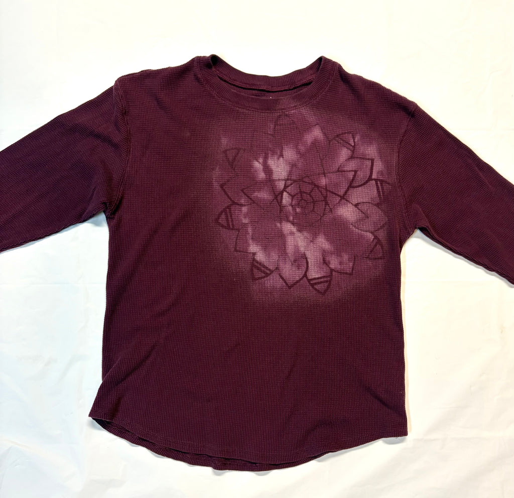 Purple Geometric shape splash dye with bleach long sleeve