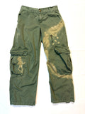 Skeleton & Stars Hand-Painted Green Cargo Pants