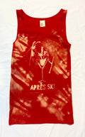 Bright pink/ red tank with martini pores ski girl 