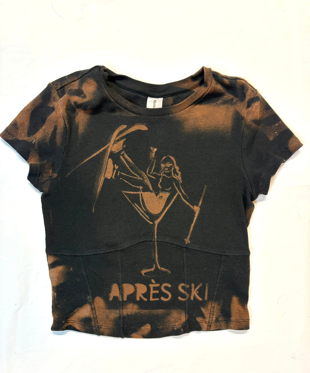 Bleach art Apres ski martini skier crop top