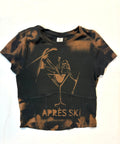 Bleach art Apres ski martini skier crop top