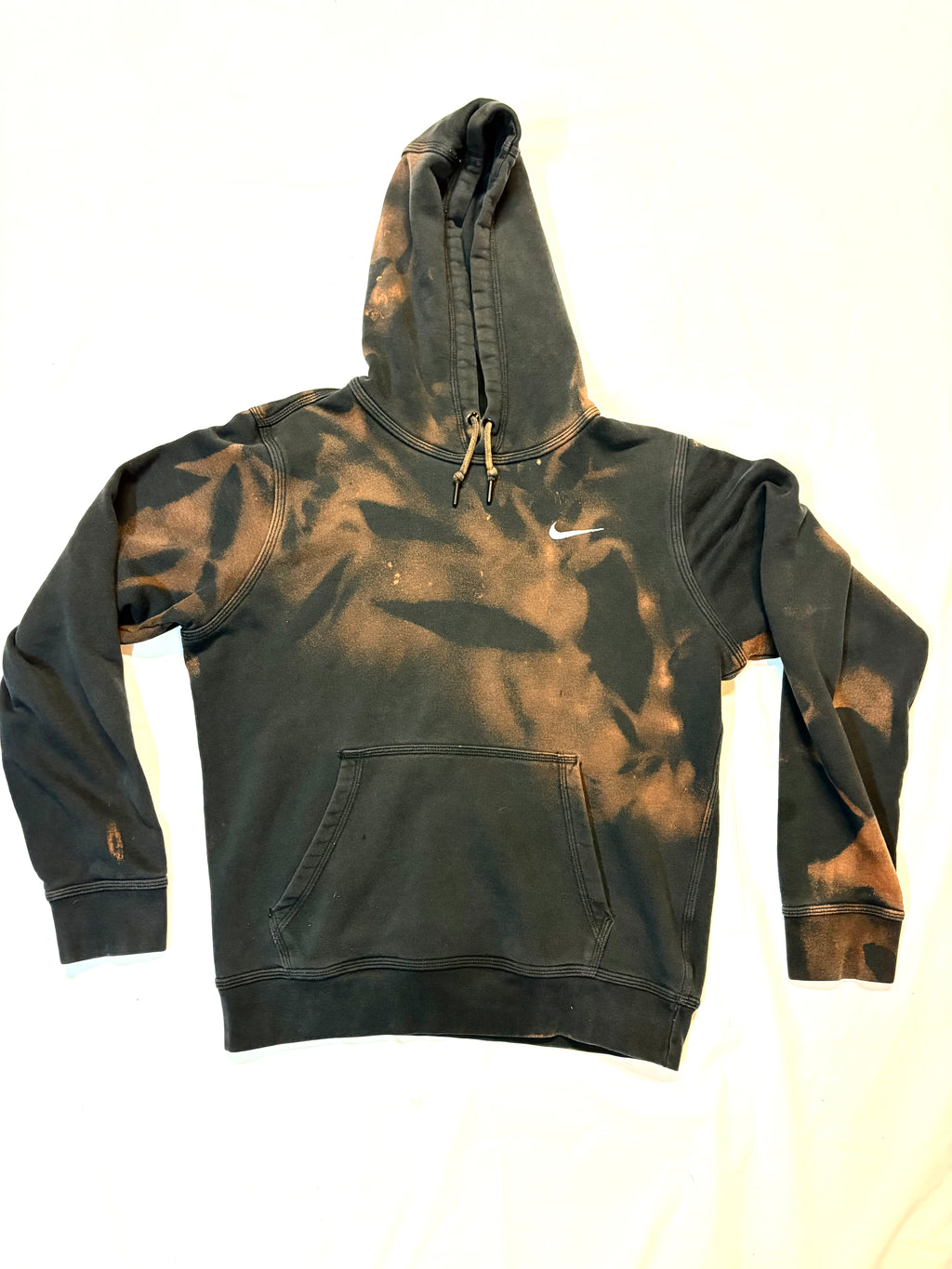 License to Shred — Bleach Dyed Black Nike Hoodie