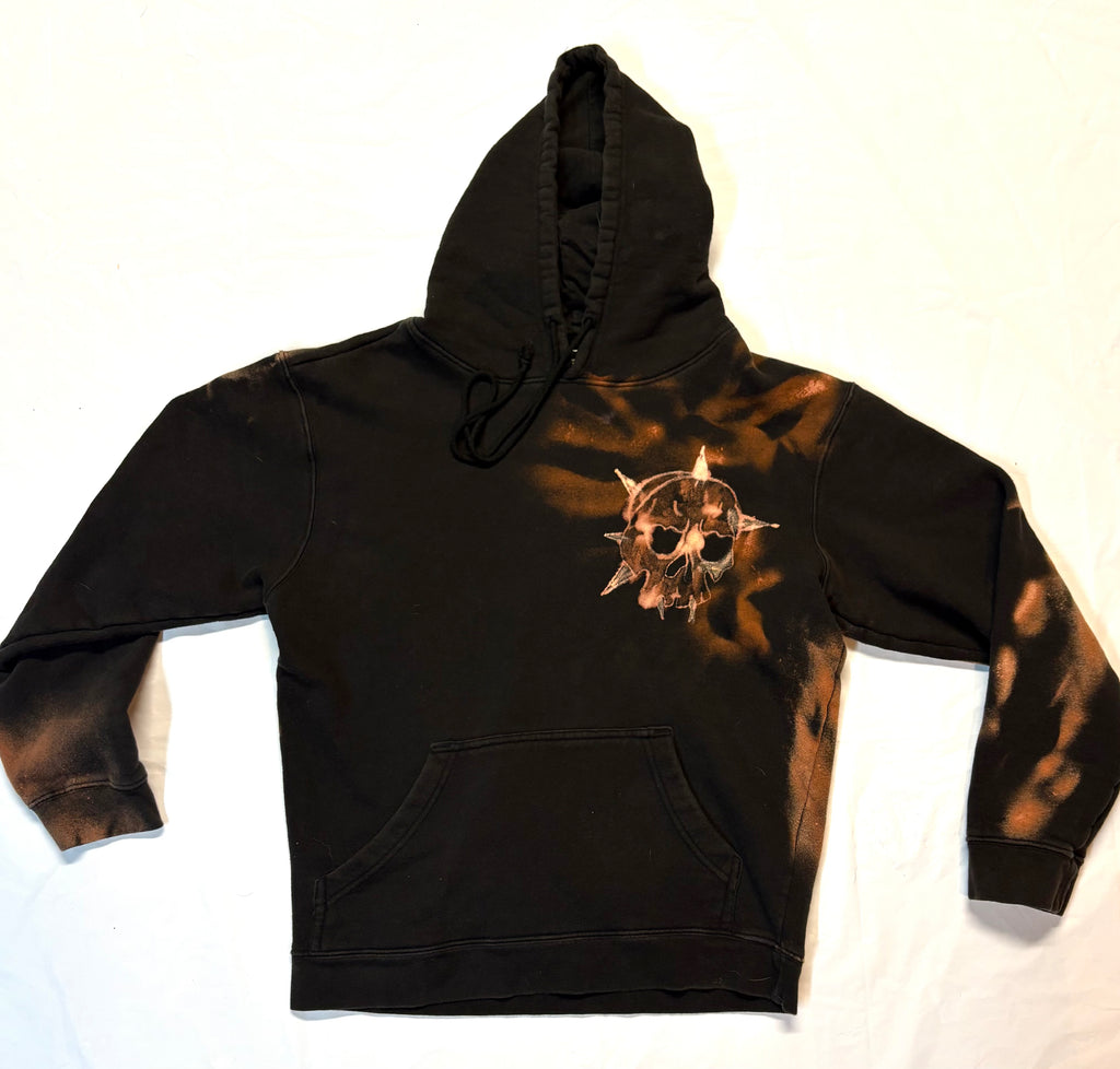 Black Skull Bleach Splash Hoodie