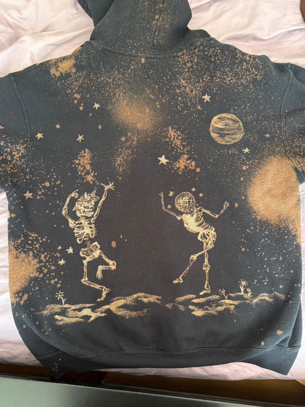 Hand-Painted Bleach Art - Skeleton Designs