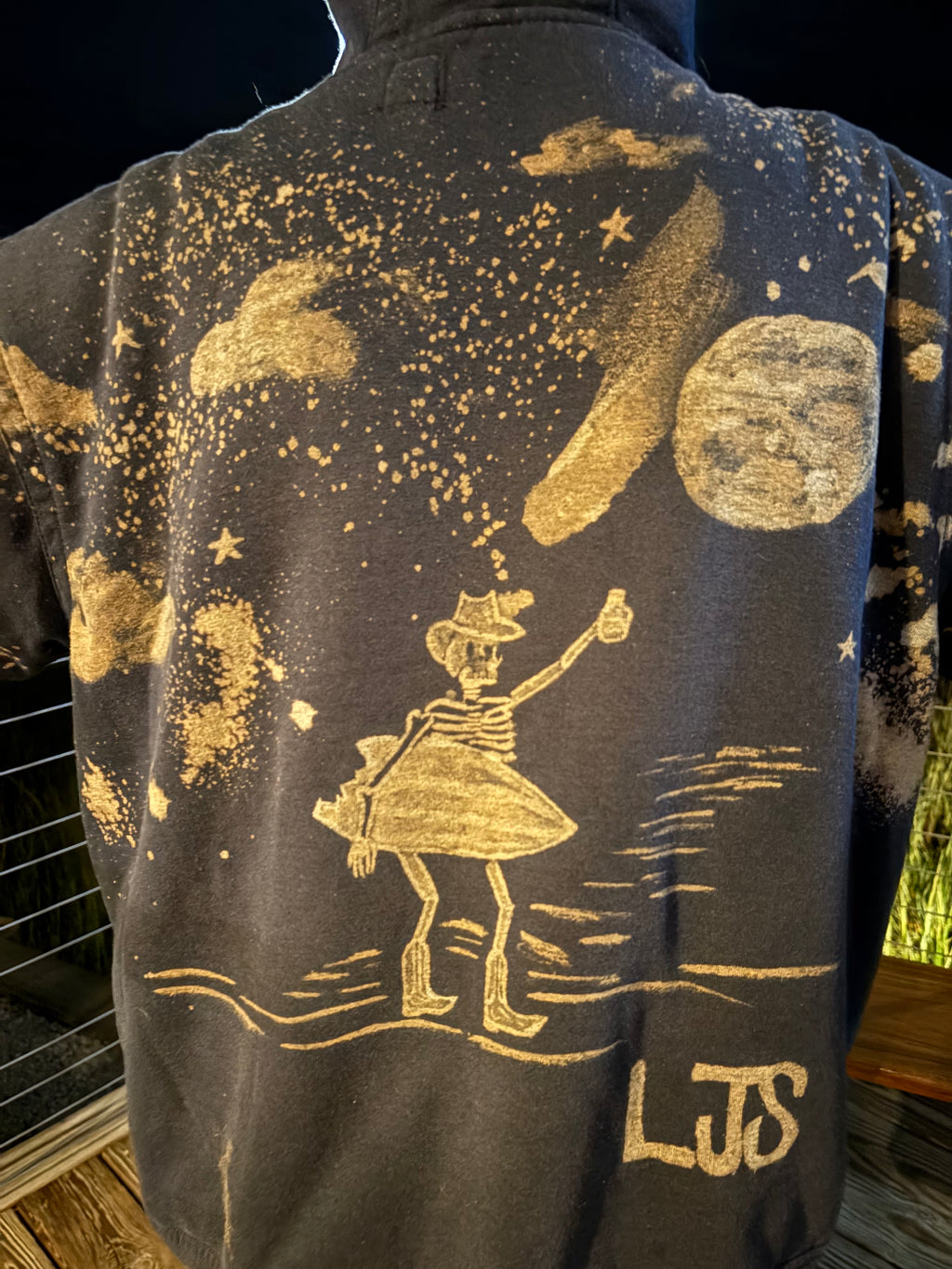 Hand-Painted Bleach Art - Skeleton Designs