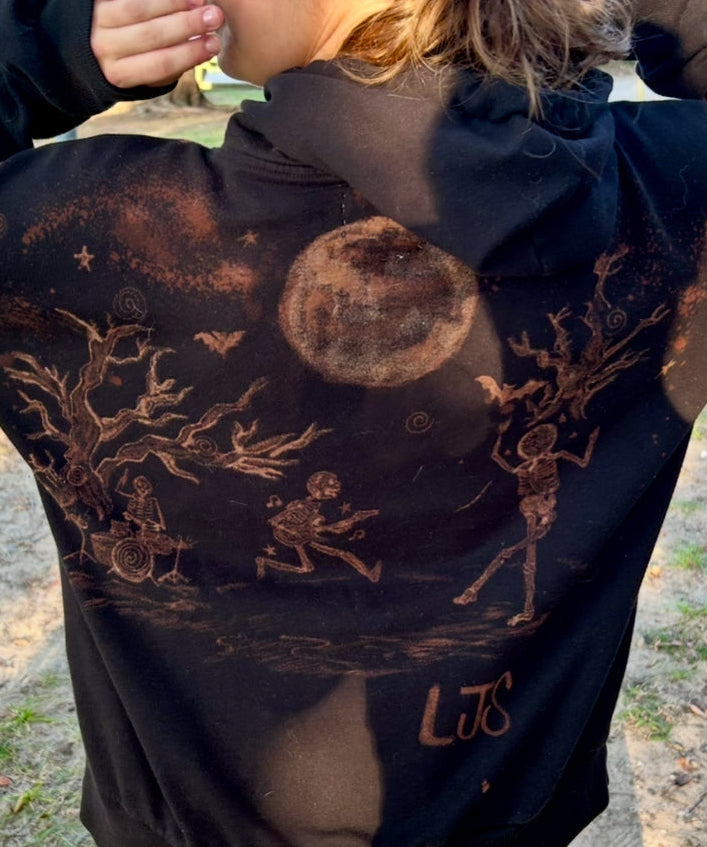 Hand-Painted Bleach Art - Skeleton Designs