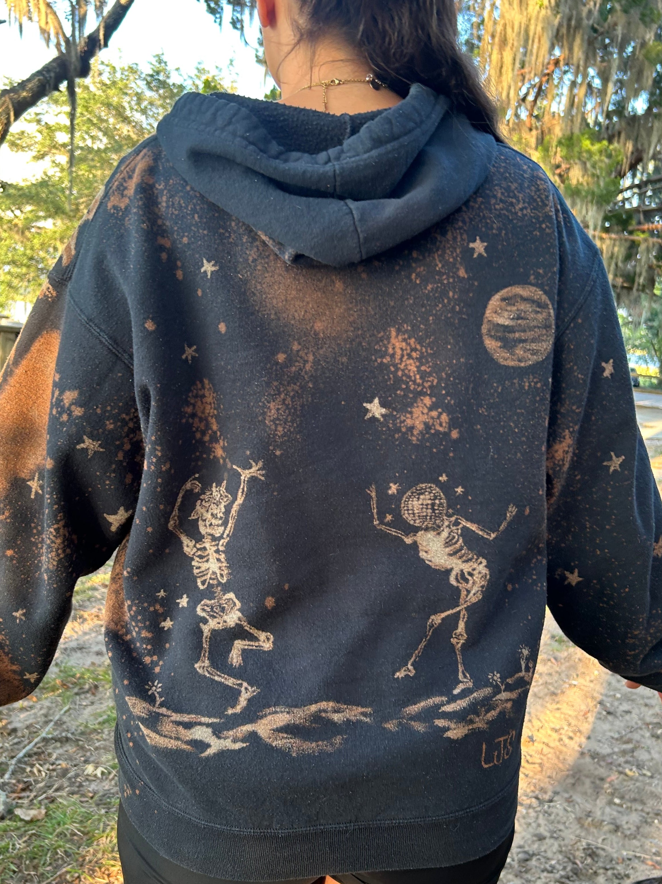 Hand-Painted Bleach Art - Skeleton Designs