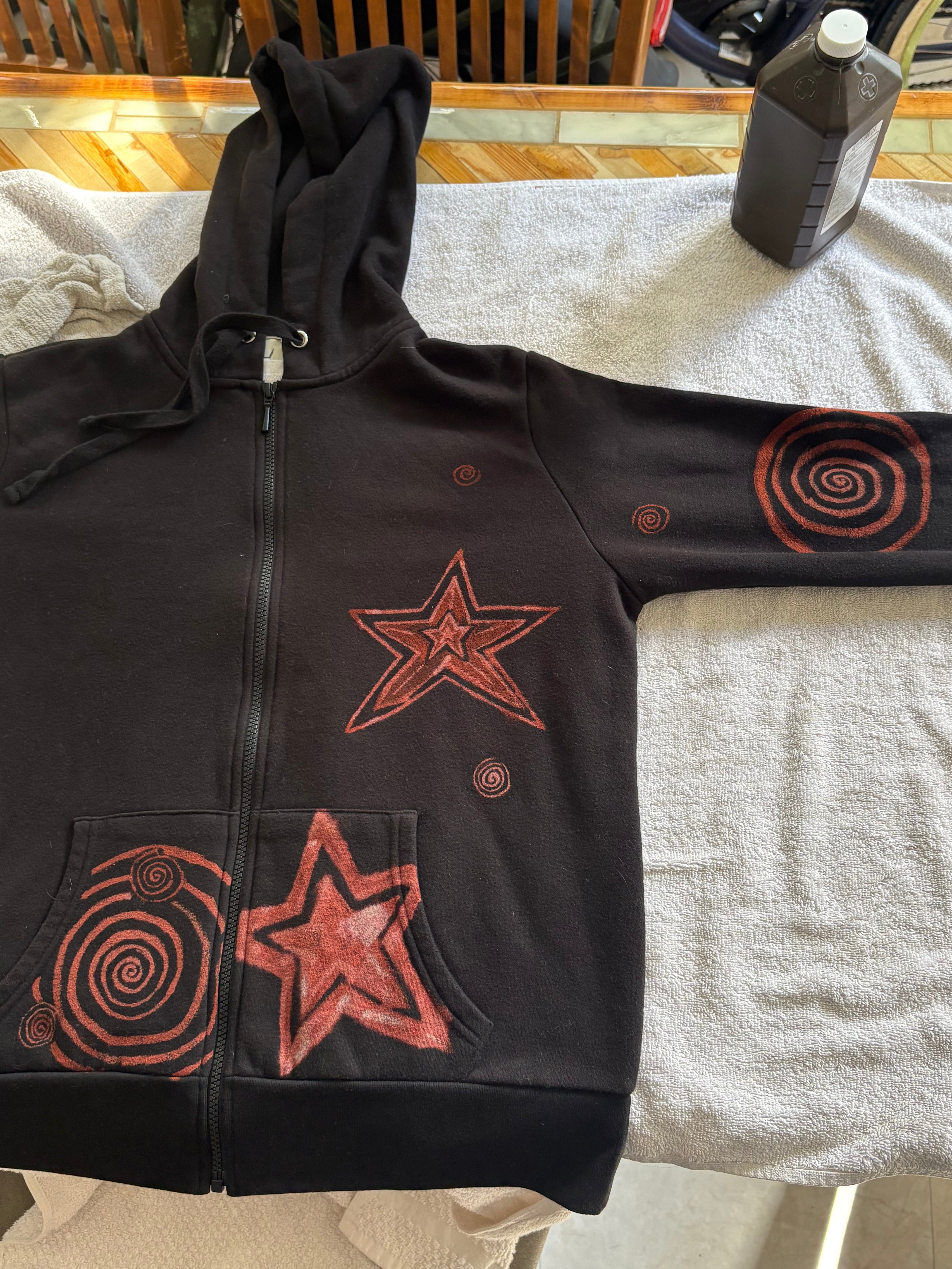 Hand-Painted Bleach Art - Sun, Moon, Star Designs