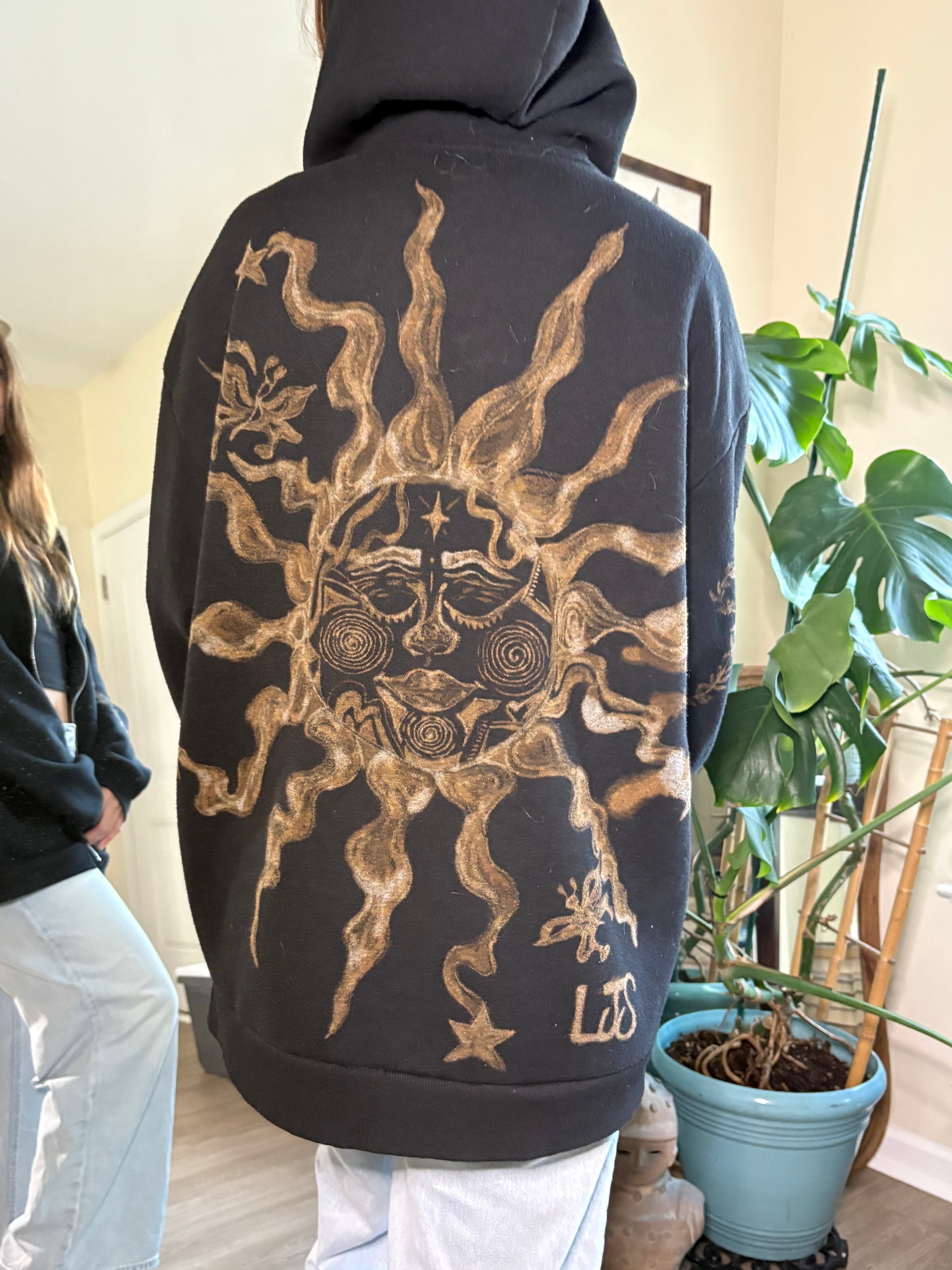 Hand-Painted Bleach Art - Sun, Moon, Star Designs